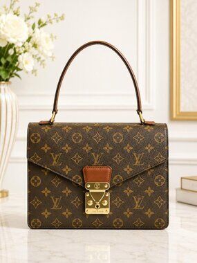 Authentic Louis Vuitton Concorde Monogram Shoulder Clutch Bag